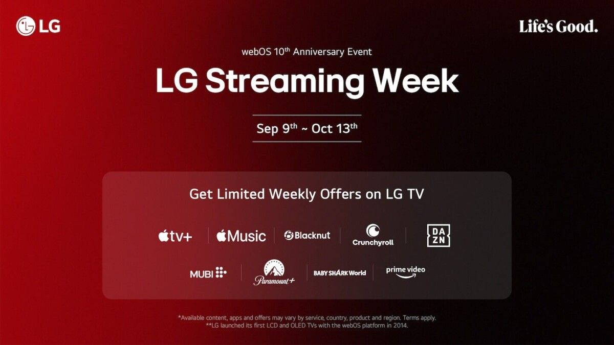  LG Streaming Week na 10 lat systemu webOS - partnerzy i informacje o czasie trwania