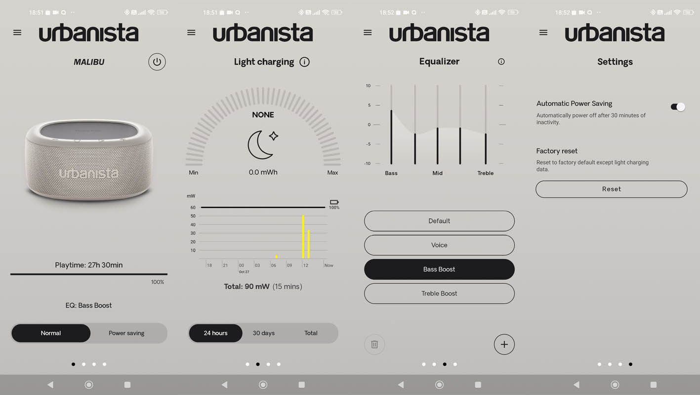 Przenośny głośnik Urbanista Malibu z panelem solarnym, wodoodporna obudowa IP67, minimalistyczny design