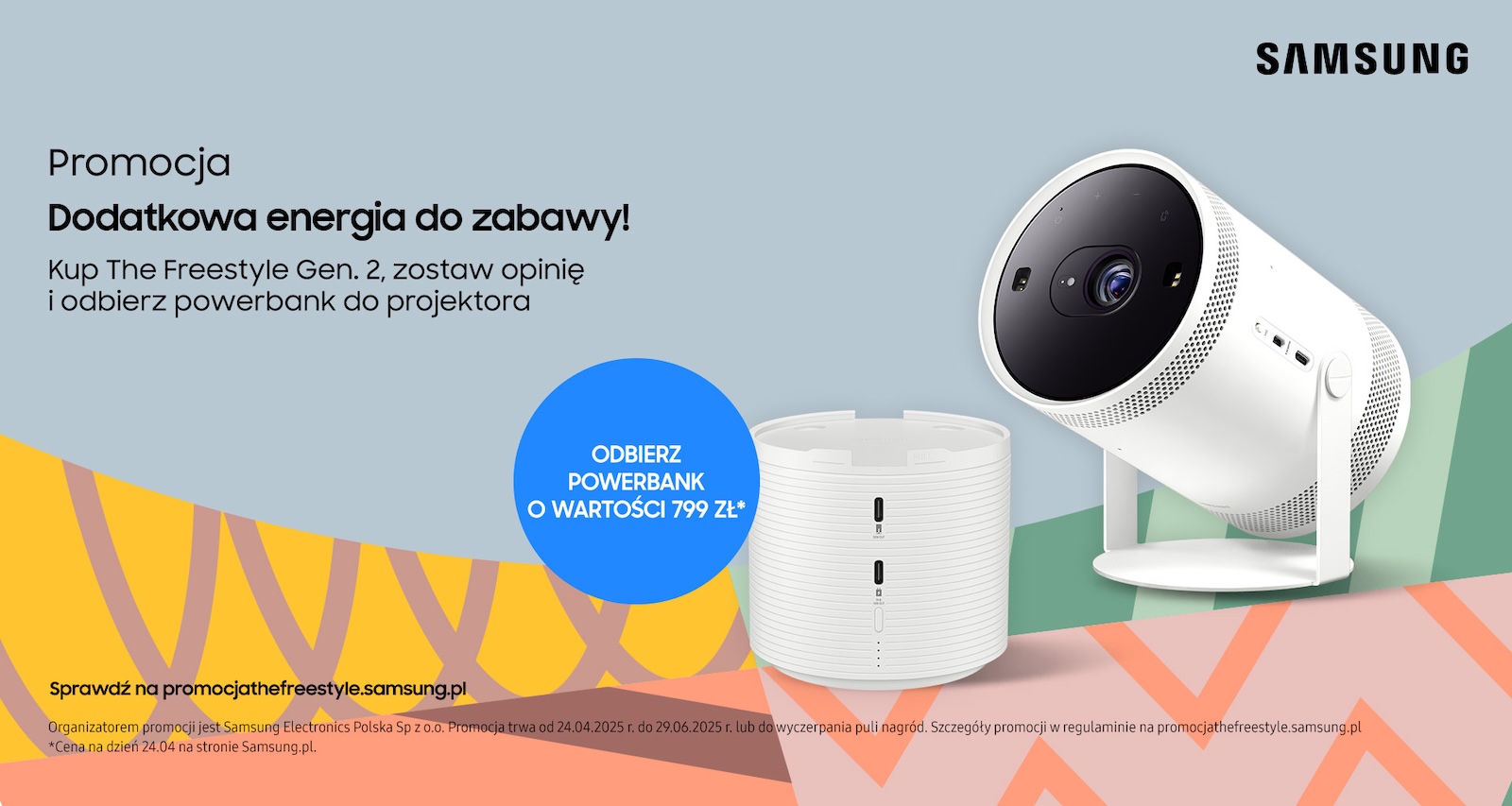 Projektor Samsung Freestyle Gen. 2 z powerbankiem w prezencie - KV