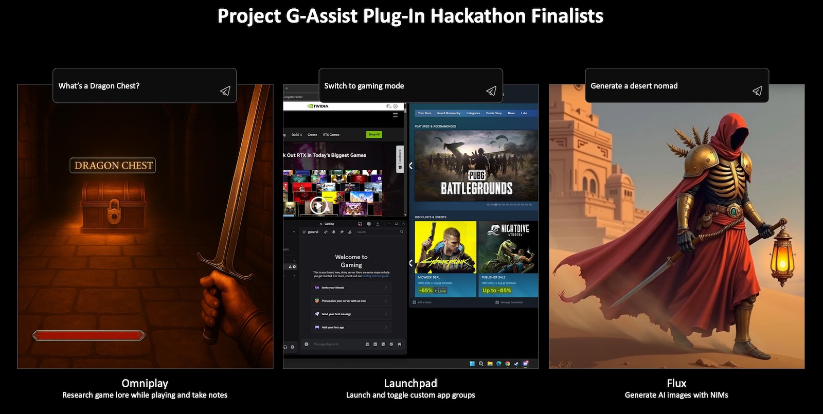Project G-Assist Plug-In Hackathon Finalists