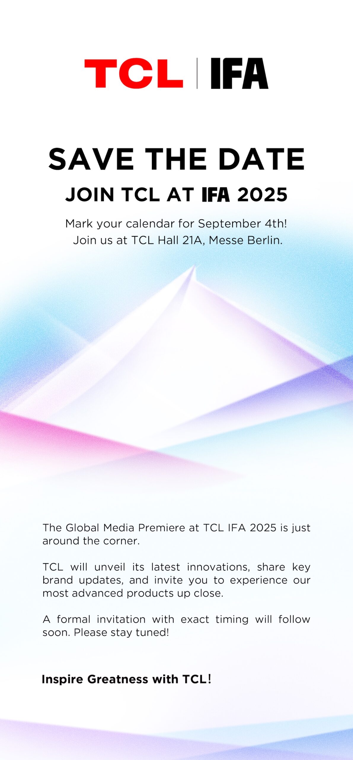 TCL IFA 2025 - SAVE THE DATE
