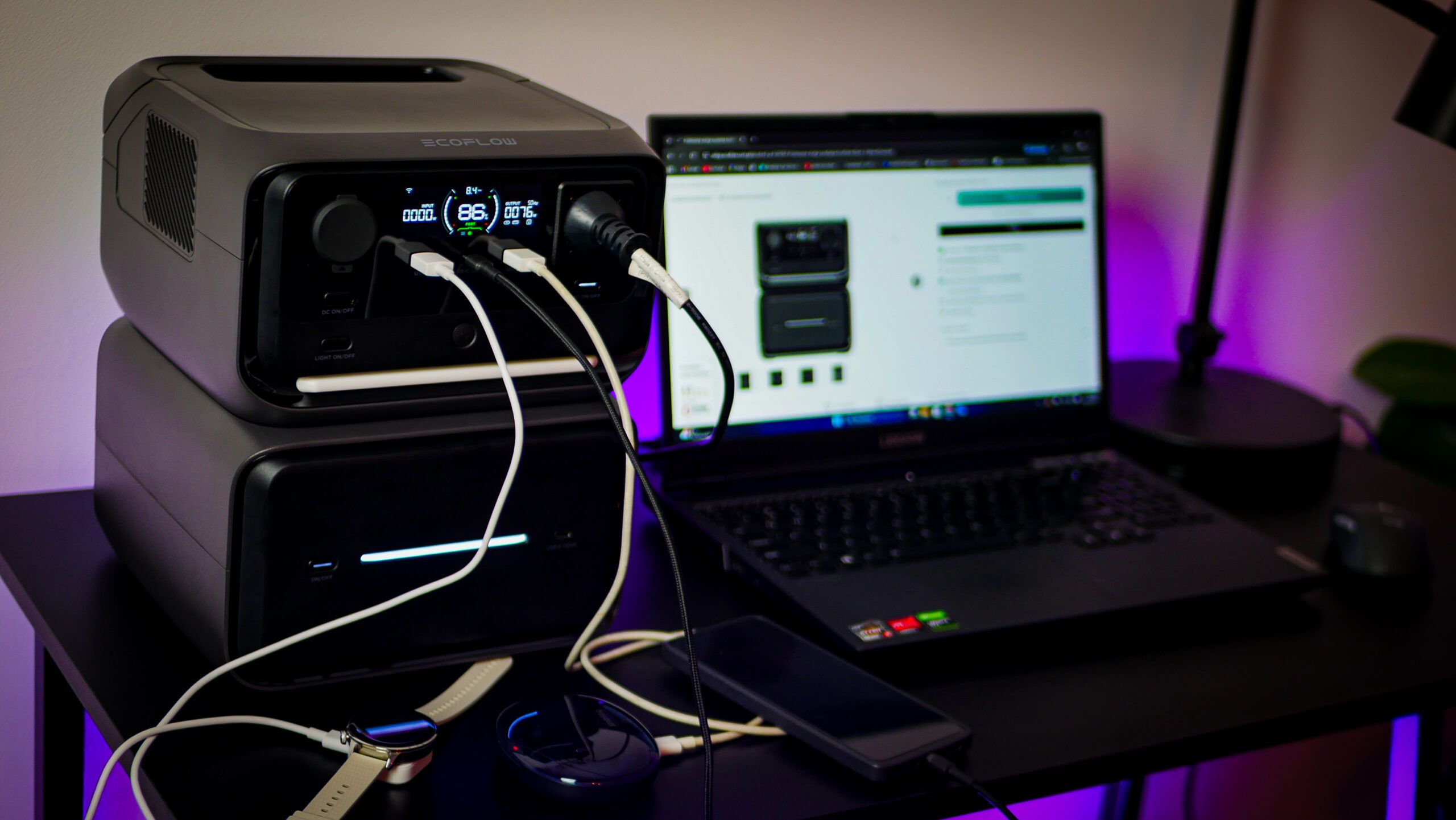 Panel boczny i porty stacji EcoFlow River 3 Max Plus