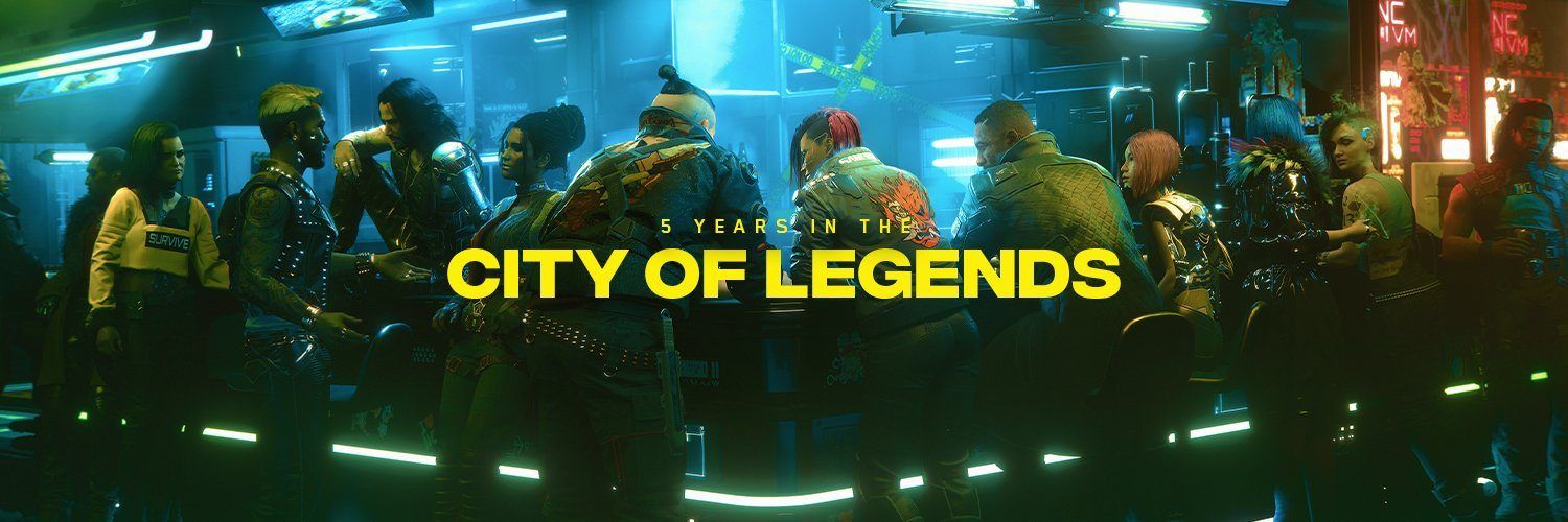 Bohaterowie Cyberpunk 2077 w neonowym barze Night City