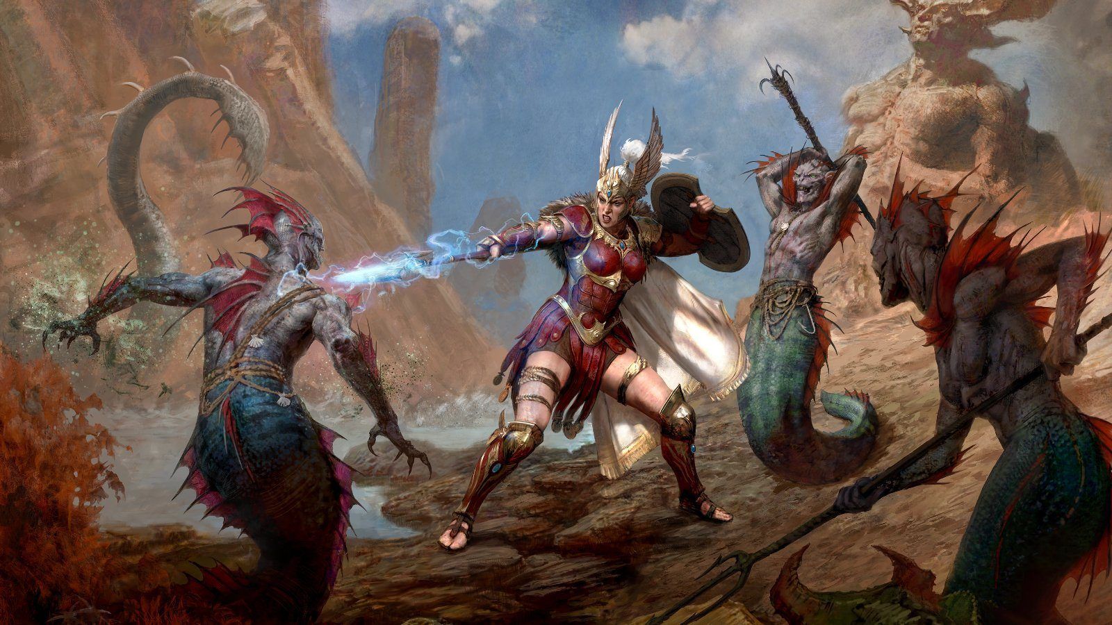 Diablo V - wojowniczka w walce z morskimi kreaturami