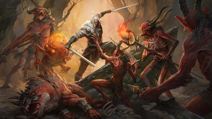 Geralt w walce z demonami Diablo IV