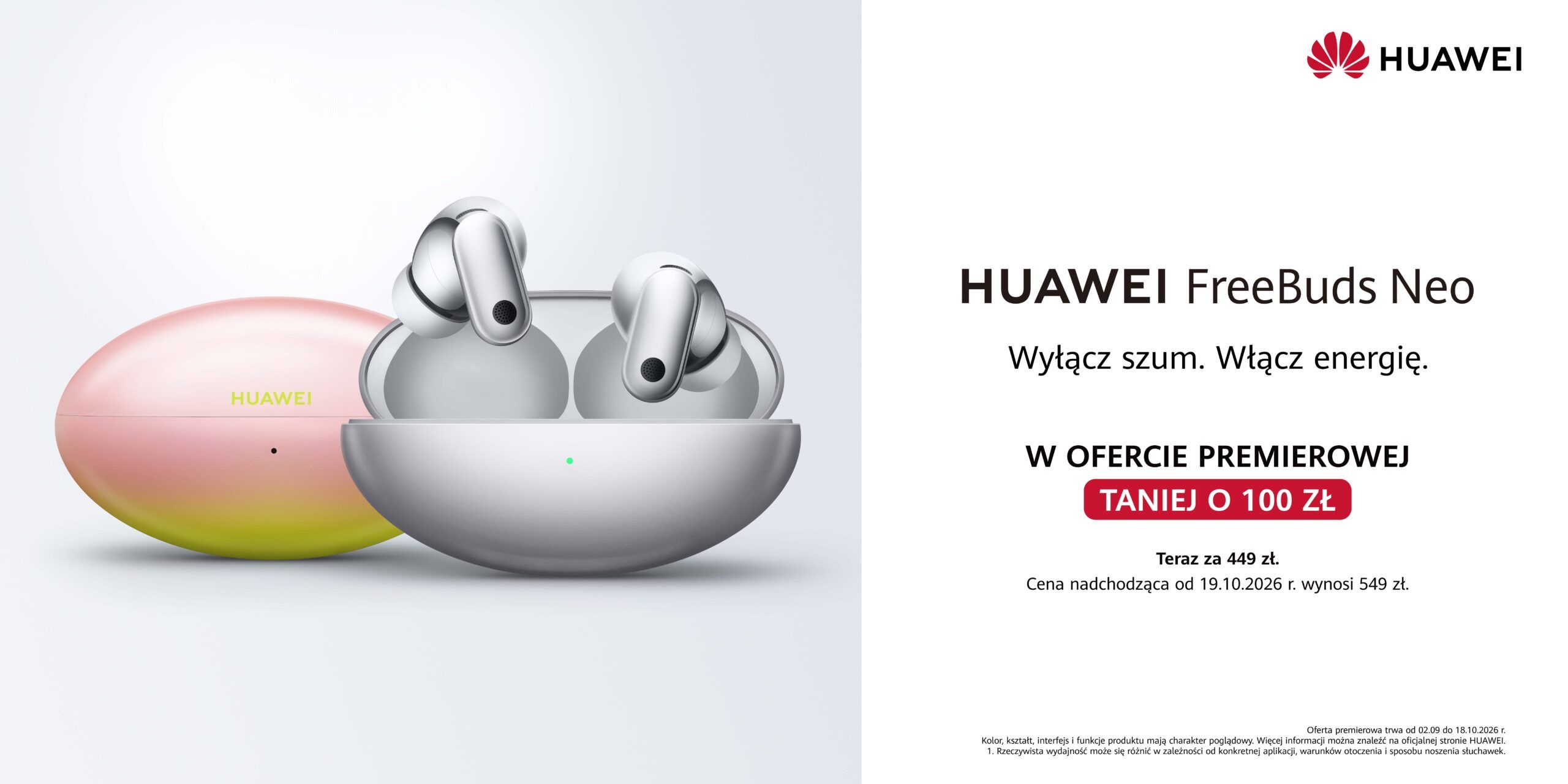 HUAWEI FreeBuds Neo w otwartym etui