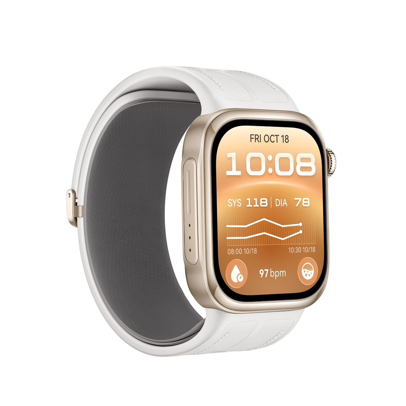 HUAWEI WATCH D3 biały, złota ramka, ekran z pomiarami
