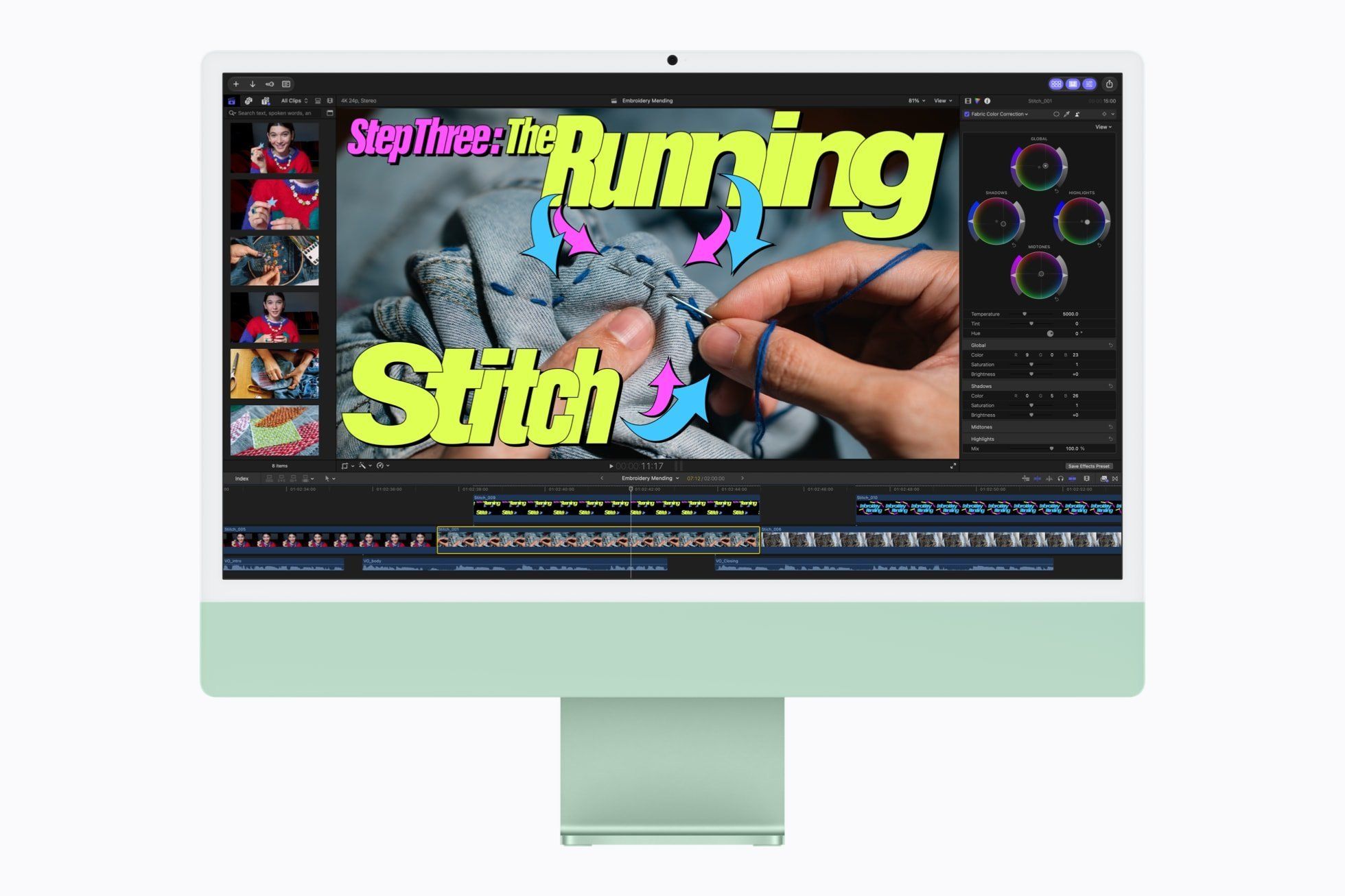 Ekran Apple iMac M6 z oprogramowaniem Final Cut Pro