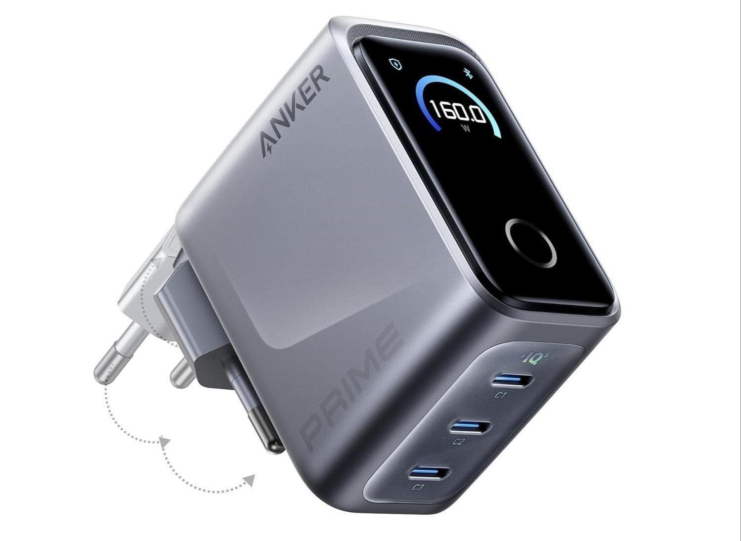 Ładowarka Anker Prime 160W z wyświetlaczem i składaną wtyczką