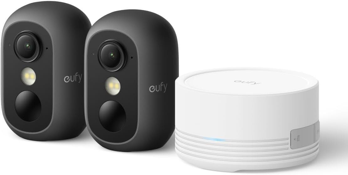 Zestaw eufy - dwie kamery bezpieczeństwa i hub